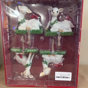 Holiday Deer Stocking Holders Set